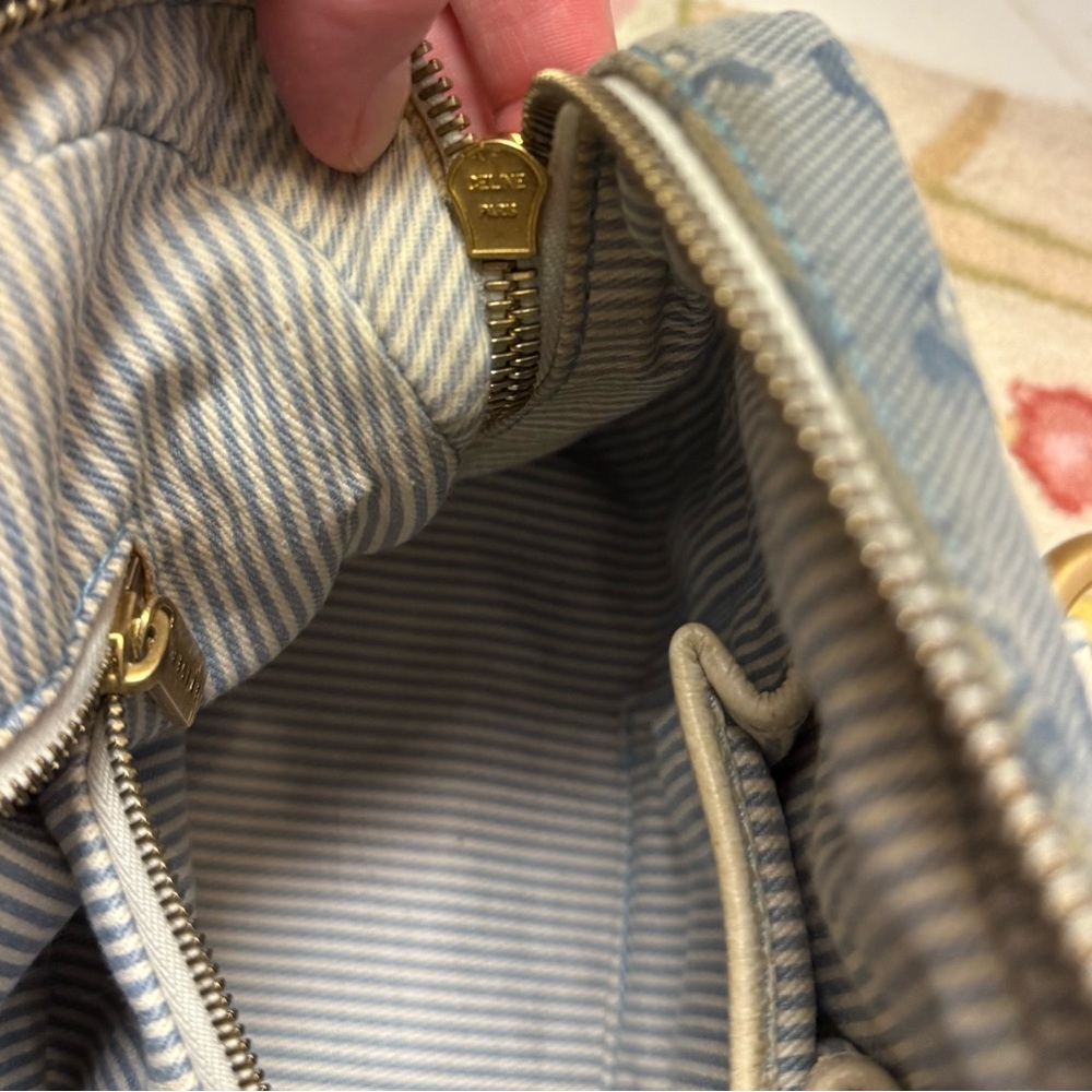 SOLD CELINE Vintage Y2K C Macadam Light Blue & White Cotton Canvas White - Picture 16 of 16